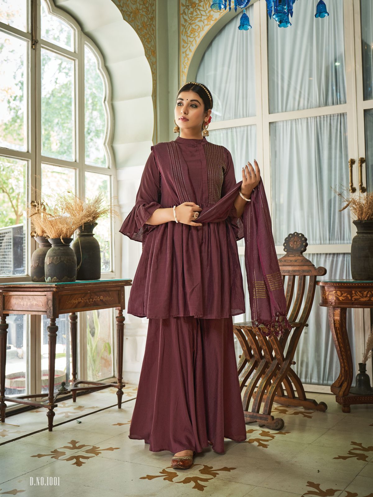 NAKKASHI Heavy Wedding Wear Fancy Designer Chinnon Silk Readymade Suit Collection